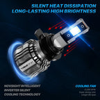 2X 9012 HIR2 LED Headlight Bulbs Kit for NOVSIGHT (15000LM, 6500K, 72W)