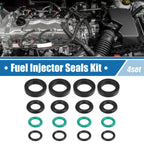 Fuel Injector O-Rings Seals for Honda Accord Civic (1988-2002) - 4 x Rubber Black