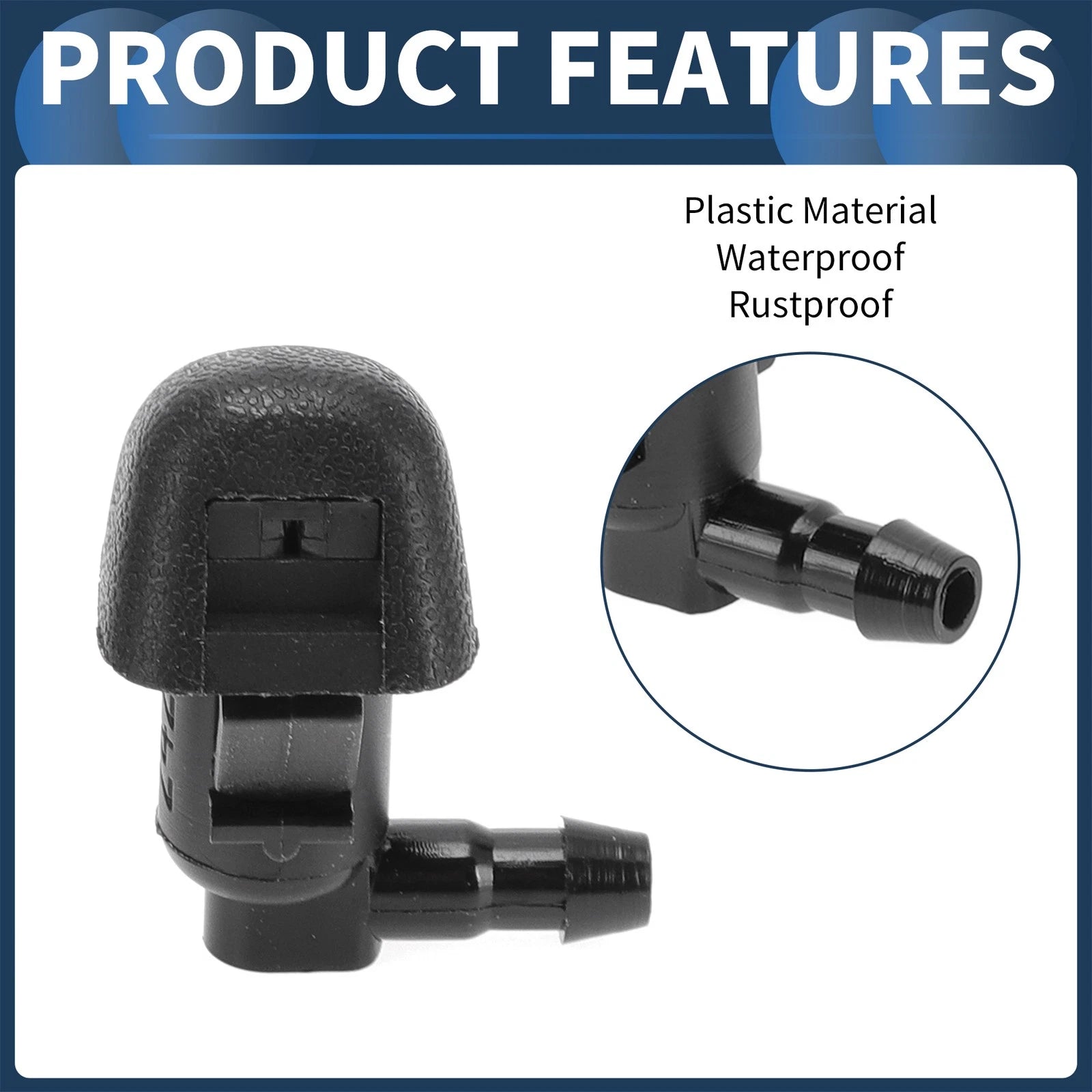 Set of 2 Front Windshield Washer Nozzles for Honda Odyssey (2005–2010)
