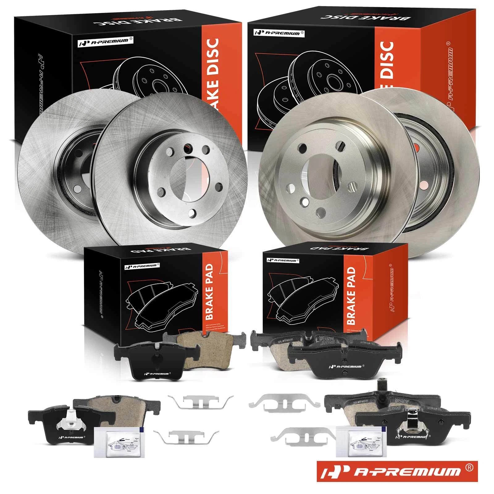 Set of 4 Disc Brake Rotors & Ceramic Pads for BMW 320i 430i (2013–2018)