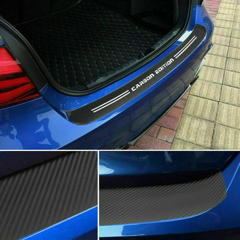 4D Carbon Fiber Car Trunk Guard Plate Film for Model (2010-2020)