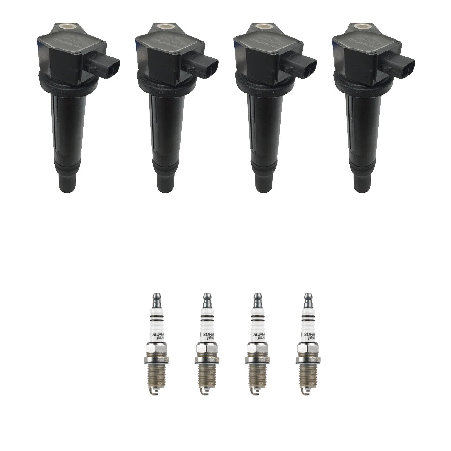 Set of 4 Ignition Coils & Spark Plugs for Hyundai Accent, Kia Rio (1.6L)