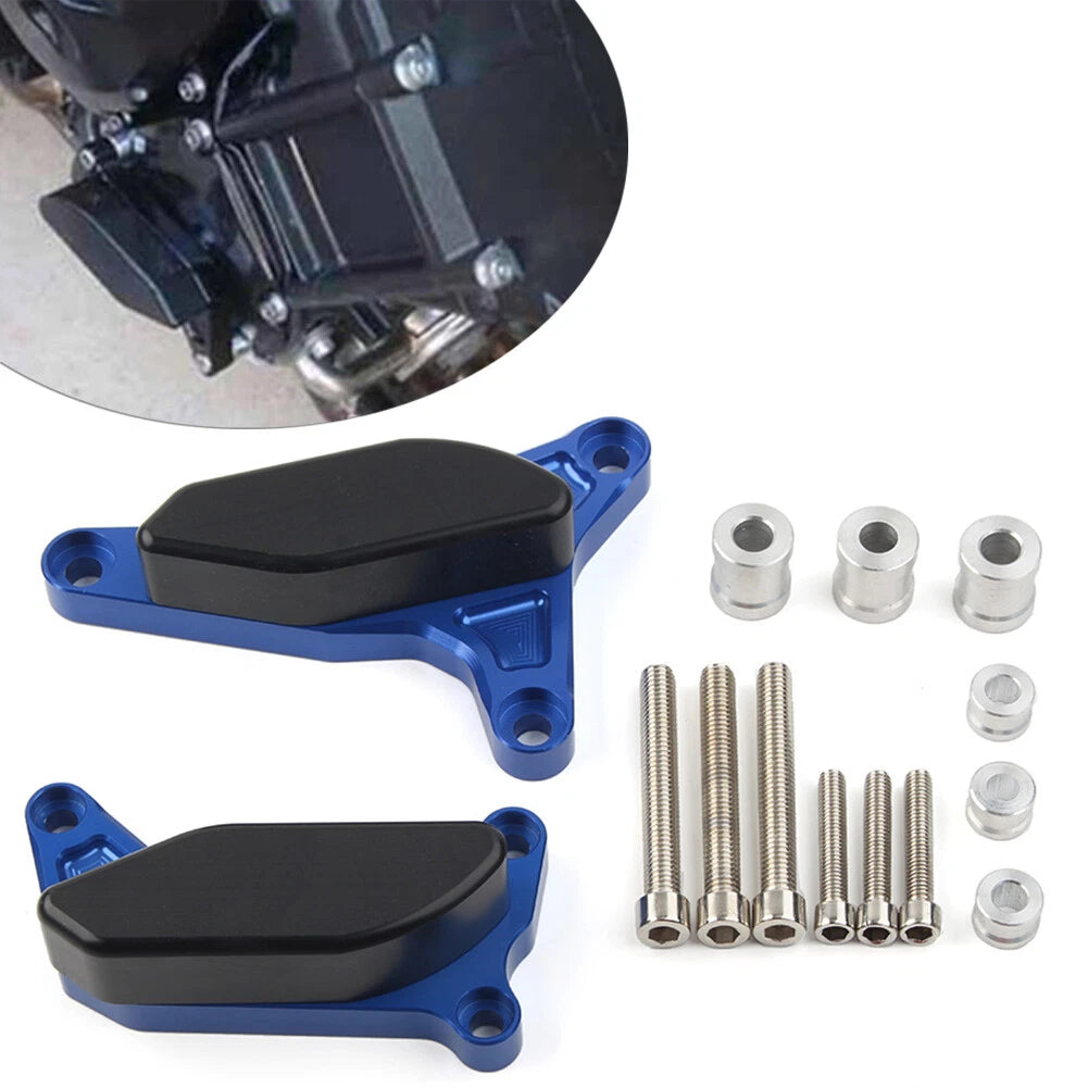CNC Blue Engine Case Slider Protector Cover for Yamaha FZ1 FZ8 (2006–2016)