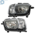 Set of 2 Halogen Headlights for Chevrolet Camaro (2010–2013) Black Housing