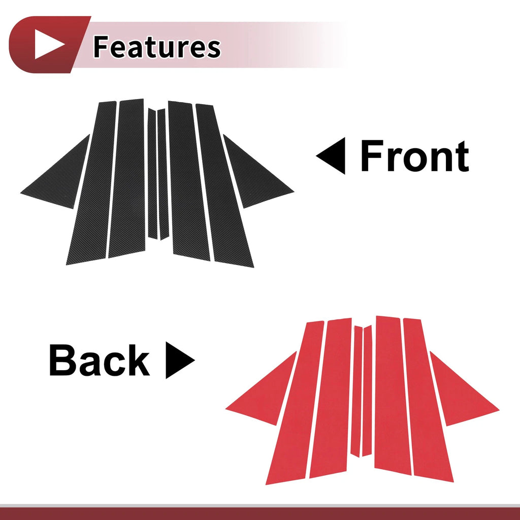Set of 8 Door Pillar Window Trim for Mazda 3 Hatchback 