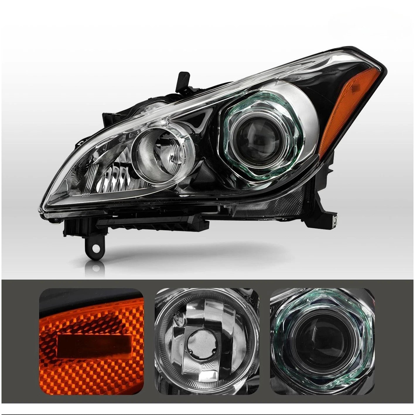 HID Headlight for Infiniti M37 (2011–2014) Black AFS Left