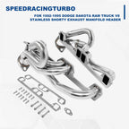 Stainless Shorty Exhaust Manifold Header for Dodge Dakota Ram V8 (1992–1995)