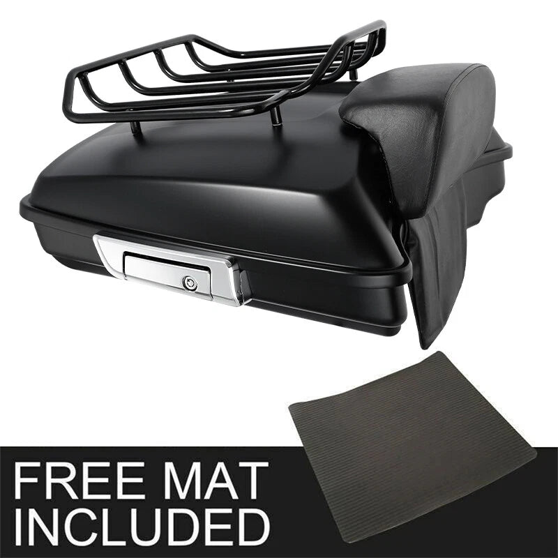 Matte Razor Trunk Backrest Top Rack for Harley Touring Road Glide (2014–2026)