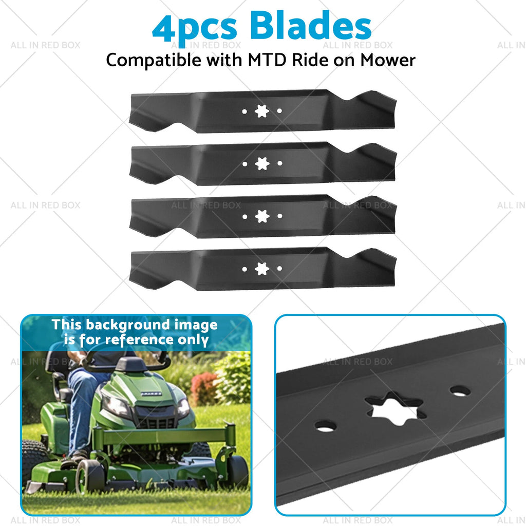 Set of 4 Blades for MTD Ride On Mowers 38" 6 Point 742-0654