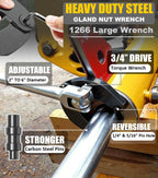 Adjustable Gland Nut Wrench Spanner Tool Set 1266 +7463 for Hydraulic Cylinder