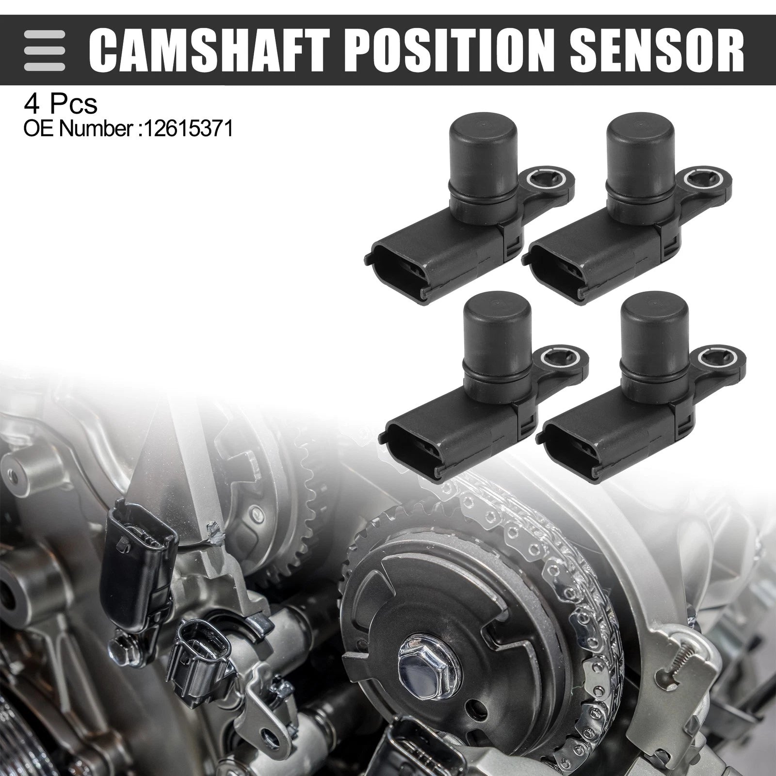 Set of 4 Camshaft Position Sensors for Buick LaCrosse (2010–2016) No. 12615371