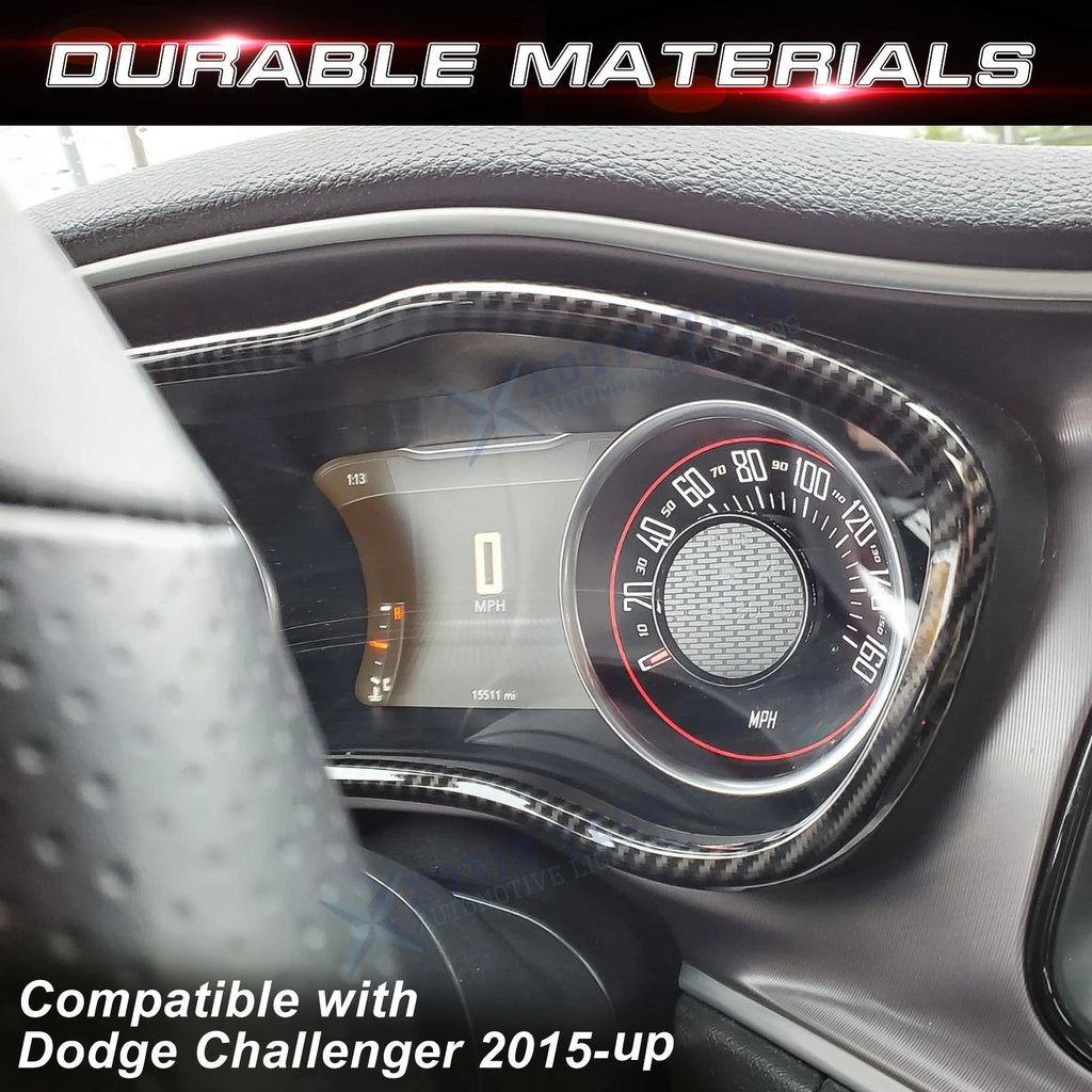 Carbon Fiber Dashboard Instrument Frame Cover for Dodge Challenger (2015-2025)