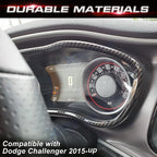 Carbon Fiber Dashboard Instrument Frame Cover for Dodge Challenger (2015-2025)
