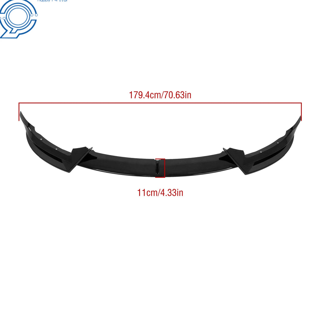 Front Bumper Lip Splitter for Tesla Model Y (2020-2024) Glossy Black V-Style