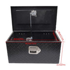 20" x 12" x 10" Black Aluminum Tool Box for Pickup Trailer 