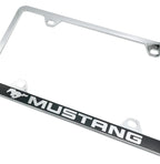 Chrome ABS License Plate Frame with Mustang Script Logo for Ford Mustang (2005–2024)