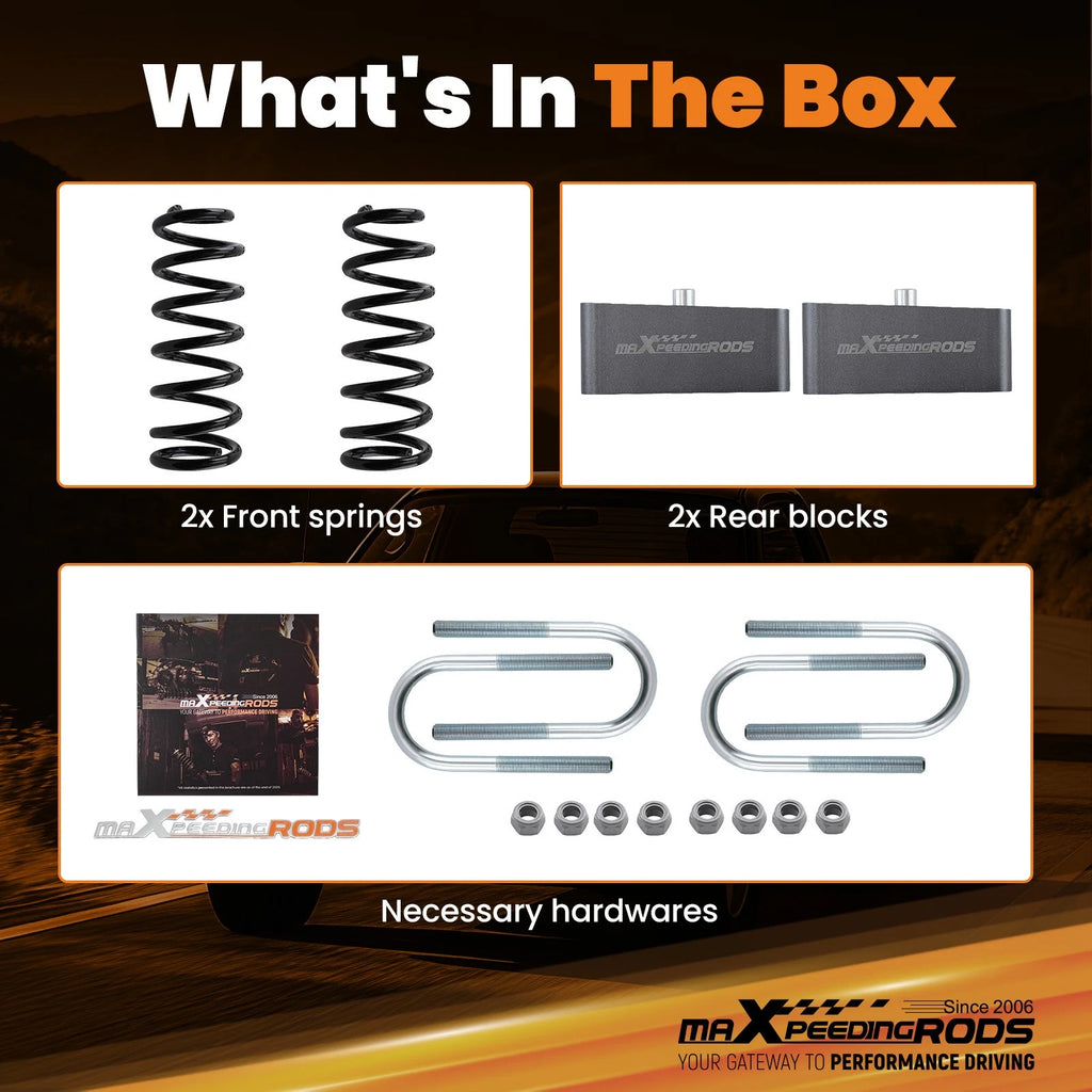 Lowering Springs for GMC Canyon and Chevy Colorado 2004–2012 2WD Front Rear