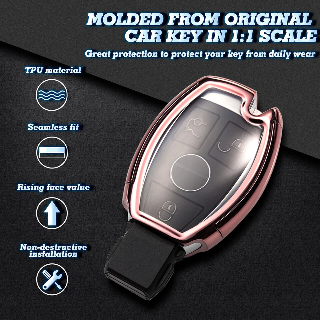 Remote Fob Key Cover Shell for Mercedes B C E G SLK (2011-2021)