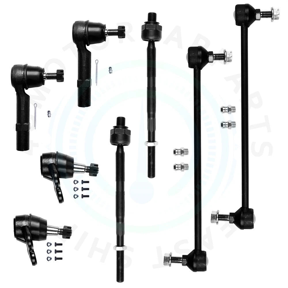 Set of 8 Front Lower Ball Joints & Outer Tie Rod Ends for Buick Enclave (2008–2017)