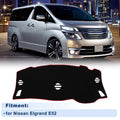 Dash Cover for Nissan Elgrand E52 (2010–2016) Black with Red Edge