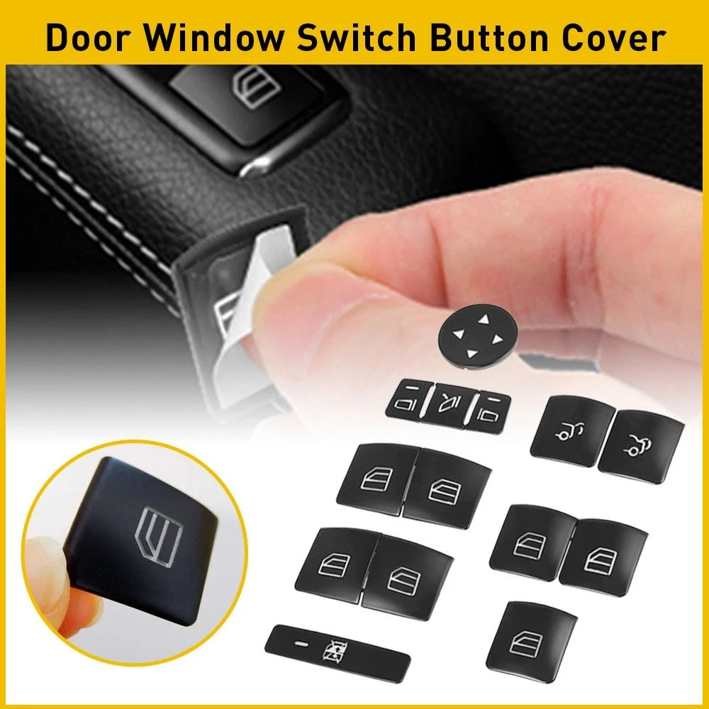 Door Window Switch Button Cover Sticker for Benz E200 (2012–Present)