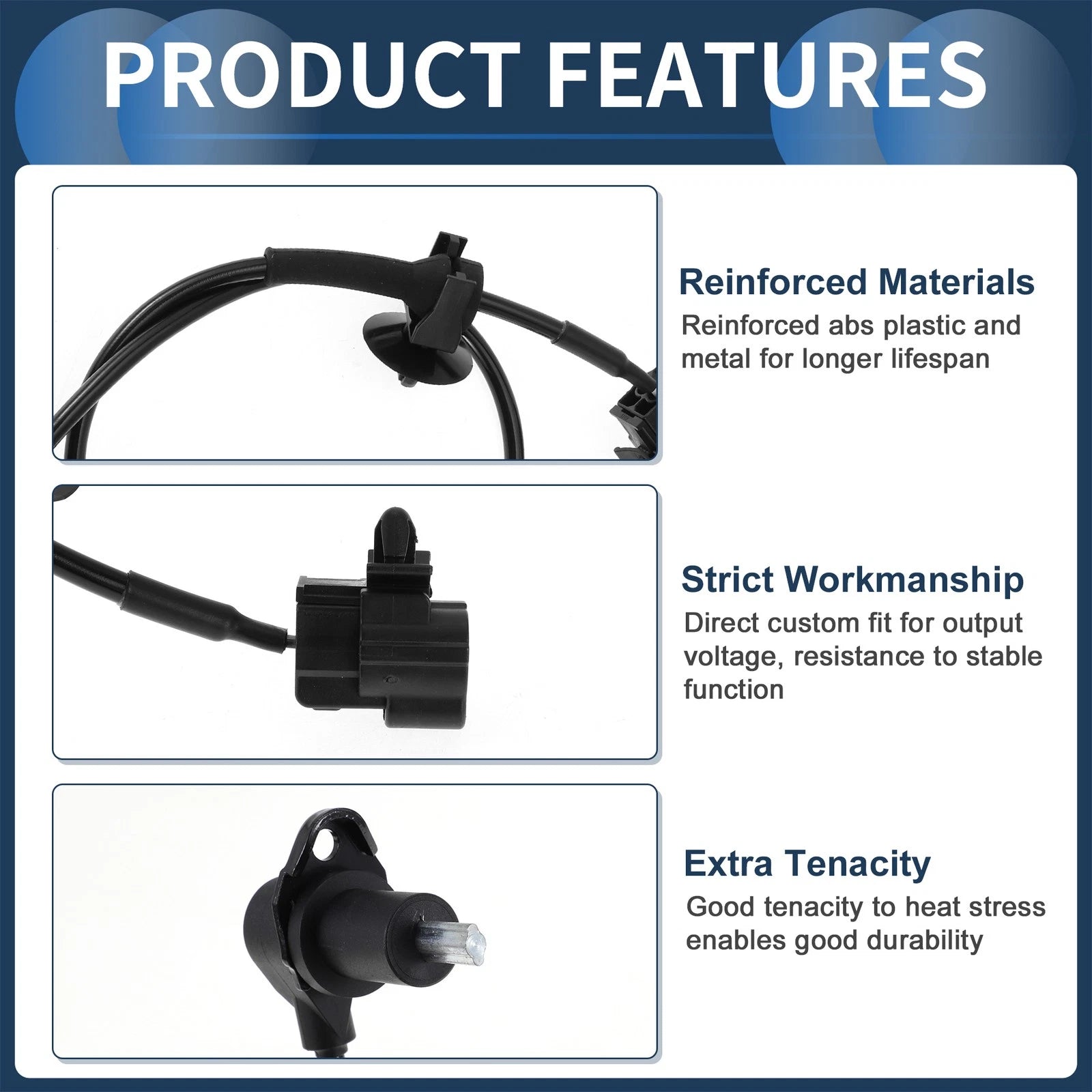 ABS Wheel Speed Sensor No. 96473223 for Chevrolet Aveo (2004–2011) Rear Right