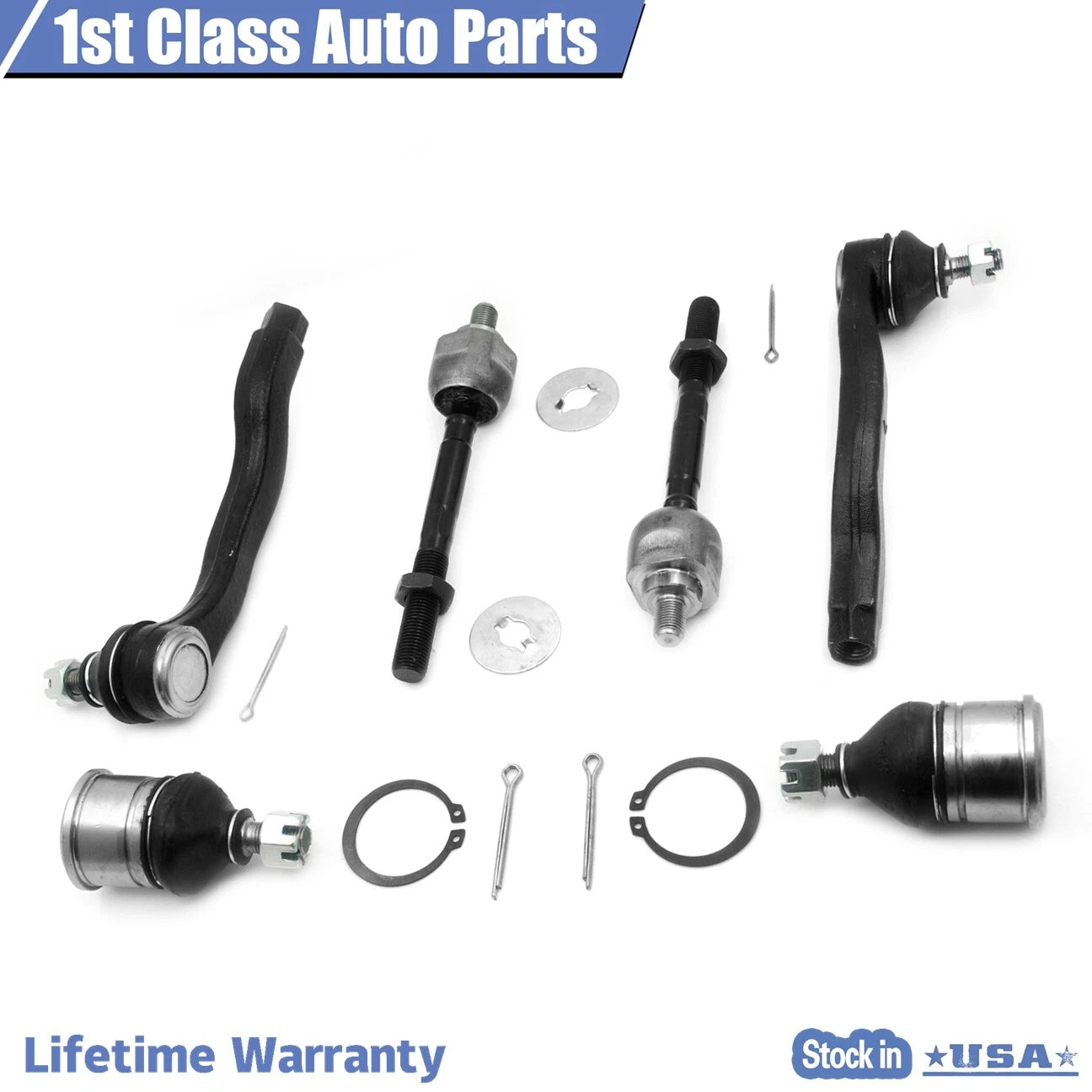 Set of 2 Front Suspension Lower Ball Joints Tie Rod Ends for Honda Civic (1996–2000)