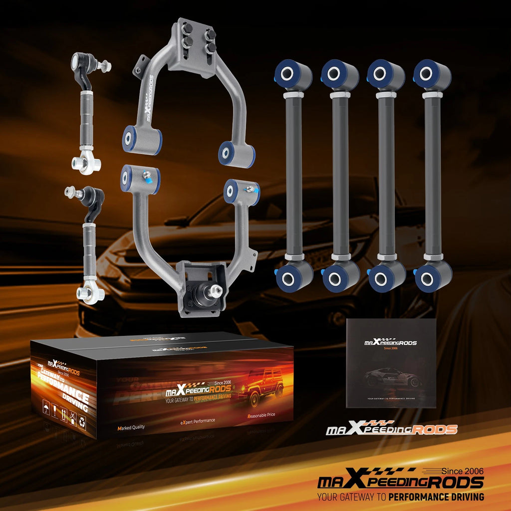 Adjustable Front Upper Control Arm + Rear Camber Kit For 2003-2007 Honda Accord