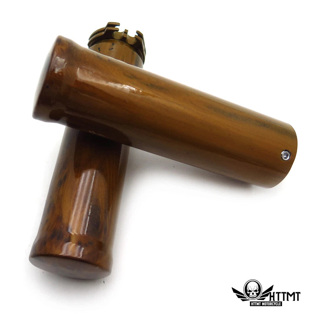 1" Wood Brown Hand Grip for Honda Shadow VT/XVS 400/600/750/1100/1300
