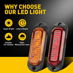 Set of 4 LED Amber Red Oval Side Marker Lights for Universal Fit