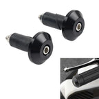 7/8'' 1'' Motorcycle Handlebar Grips & End Cap Plug - Black