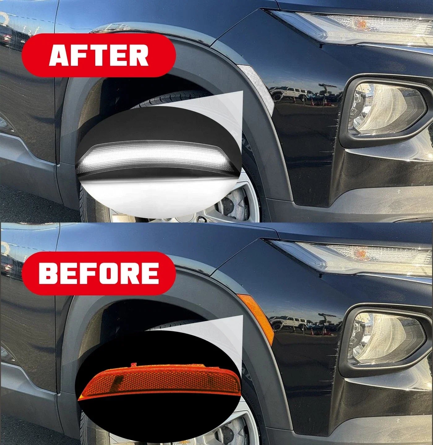 LED Front Side Marker Light Clear White for Chevrolet Trailblazer (2021–2024)