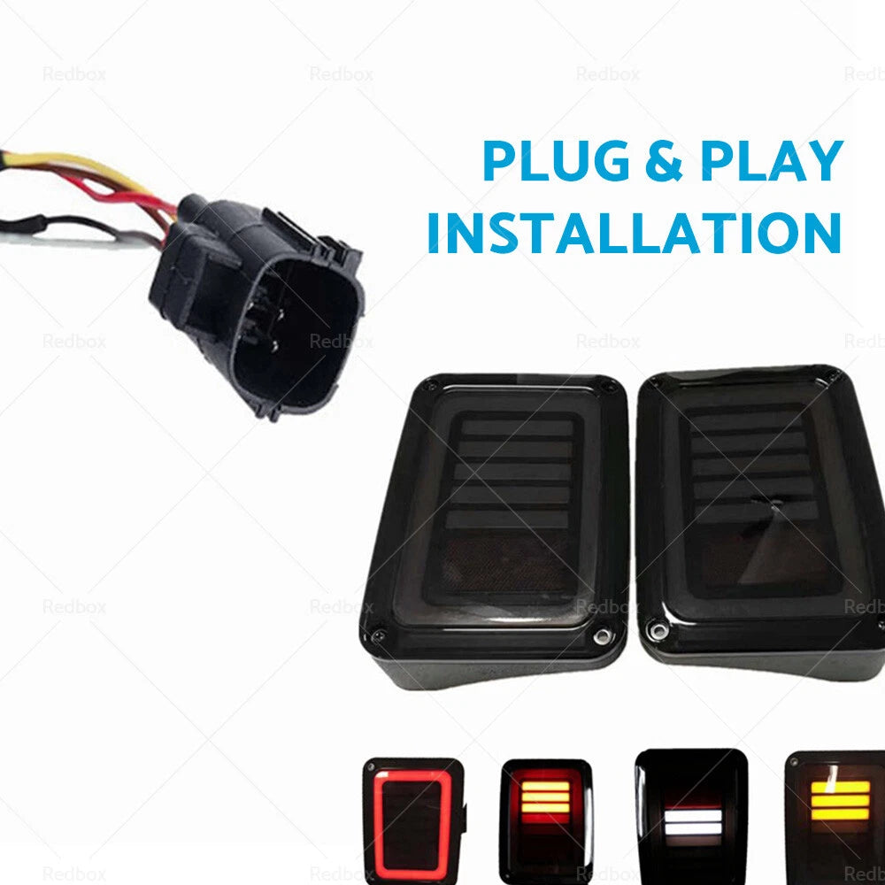 Smoked Black LED Tail Lights for Jeep Wrangler JK (2007–2017)