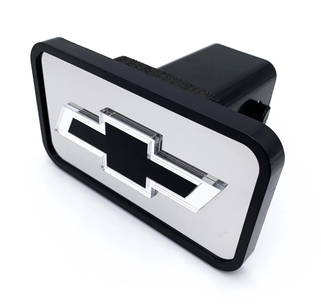 Tow Hitch Cover ABS Mirror Black Chevy Bowtie for 2 Inch Receiver (Fits)