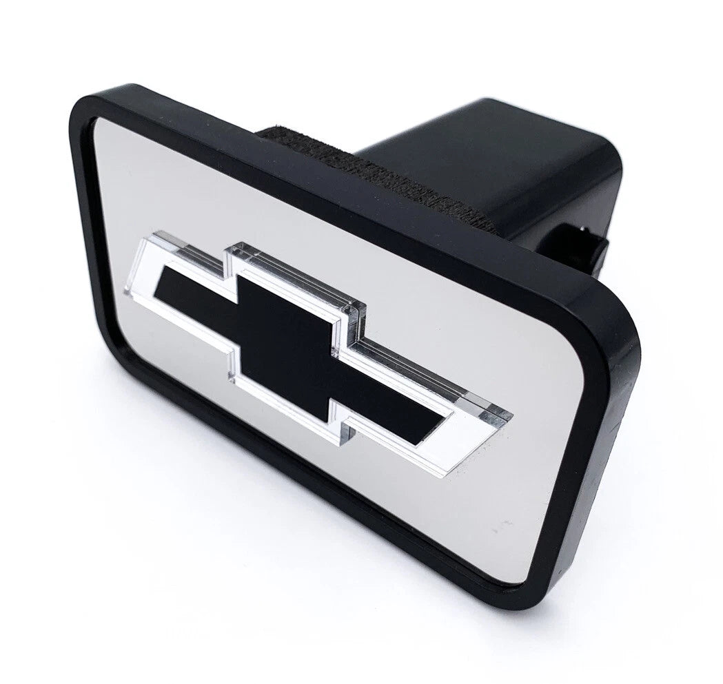Tow Hitch Cover ABS Mirror Black Chevy Bowtie for 2 Inch Receiver (Fits)