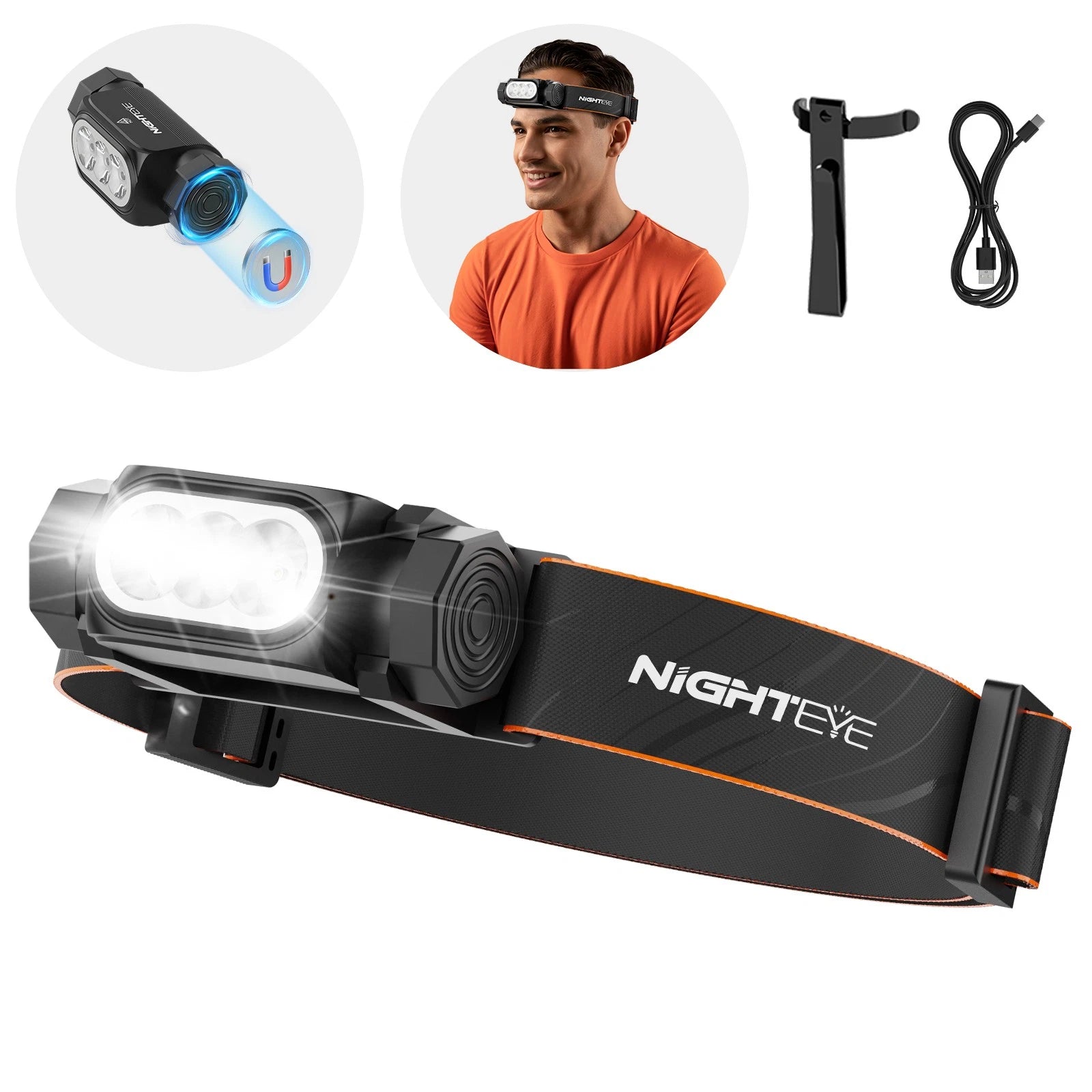 Nighteye LED Headlight 2000Lm Waterproof for Camping (Rechargeable)
