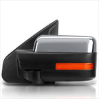 Powered Heated Left Side View Mirror for Ford F150 (2004–2014) - LED Signal, Chrome