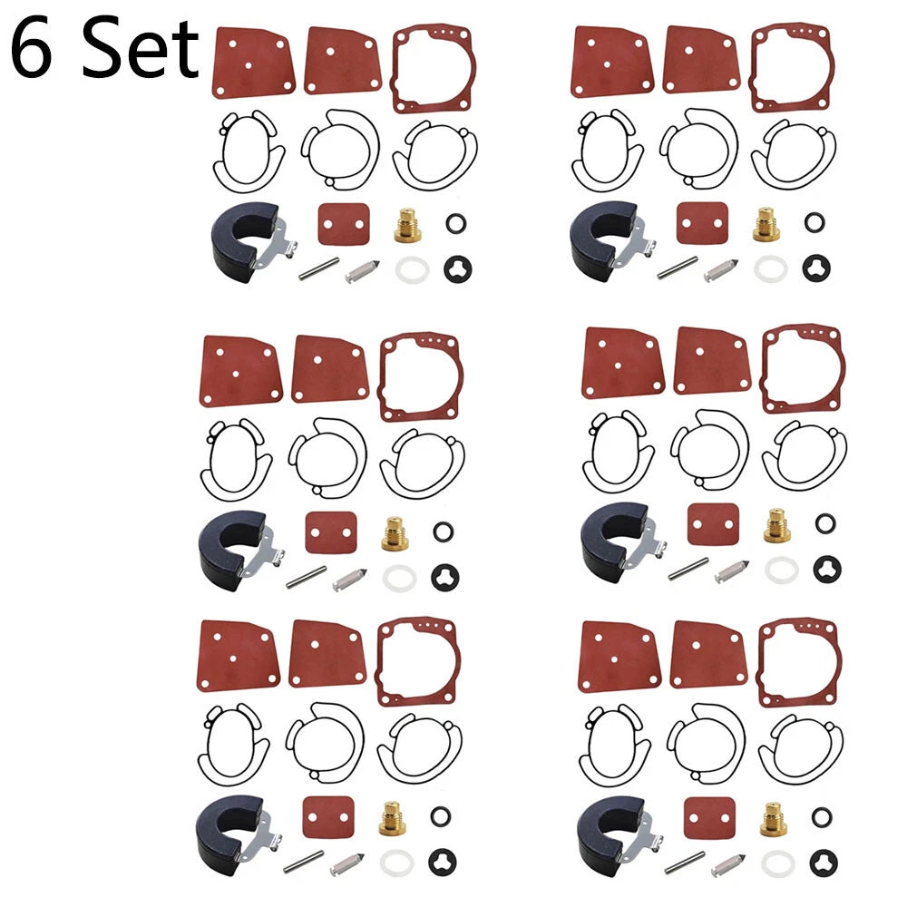 Set of 6 Carburetor Repair Kits for Johnson Evinrude (18-7247, 438996, 436852)