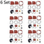 Set of 6 Carburetor Repair Kits for Johnson Evinrude (18-7247, 438996, 436852)