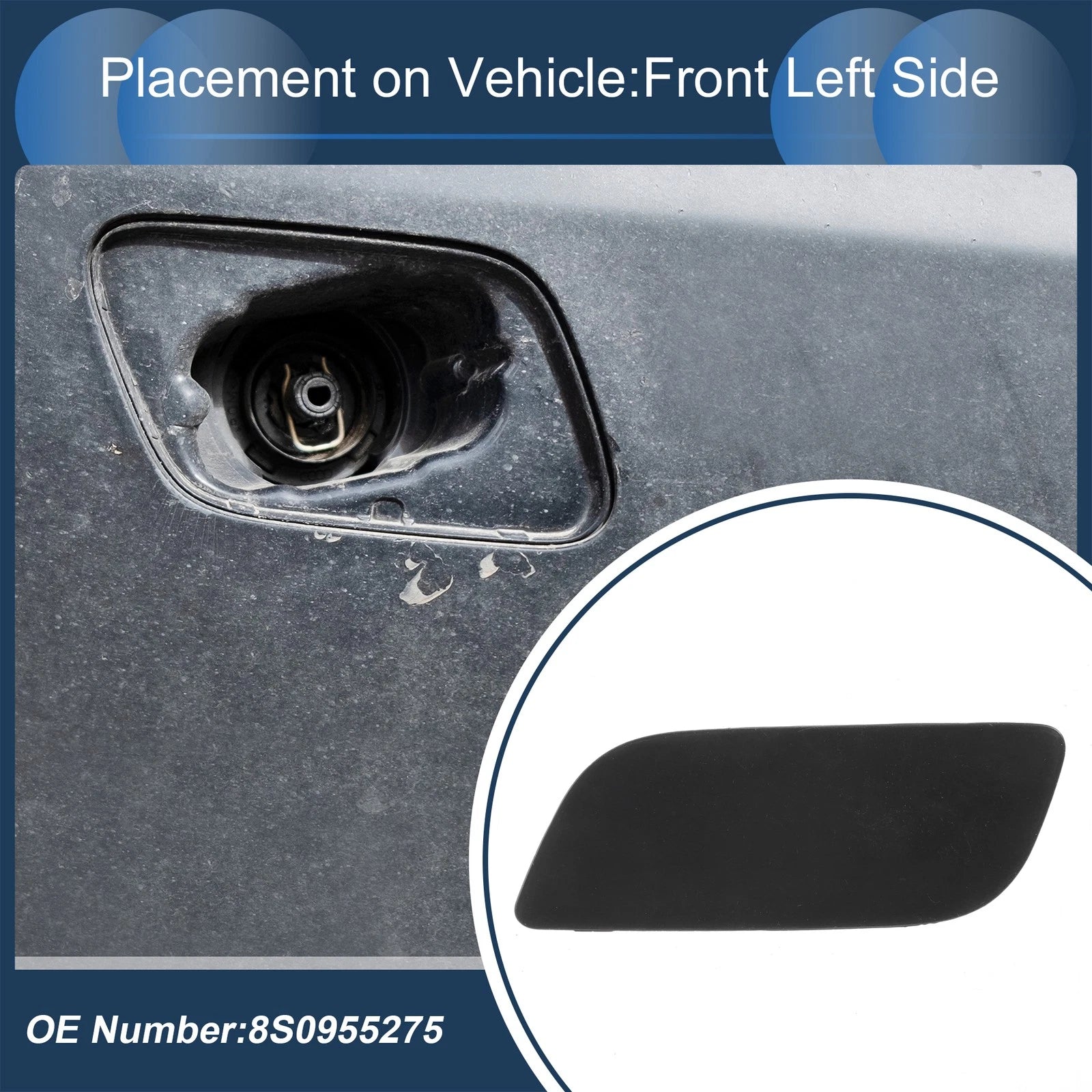 Front Left Washer Nozzle Cover Cap for Audi TT (2016–2023) 1 Pcs