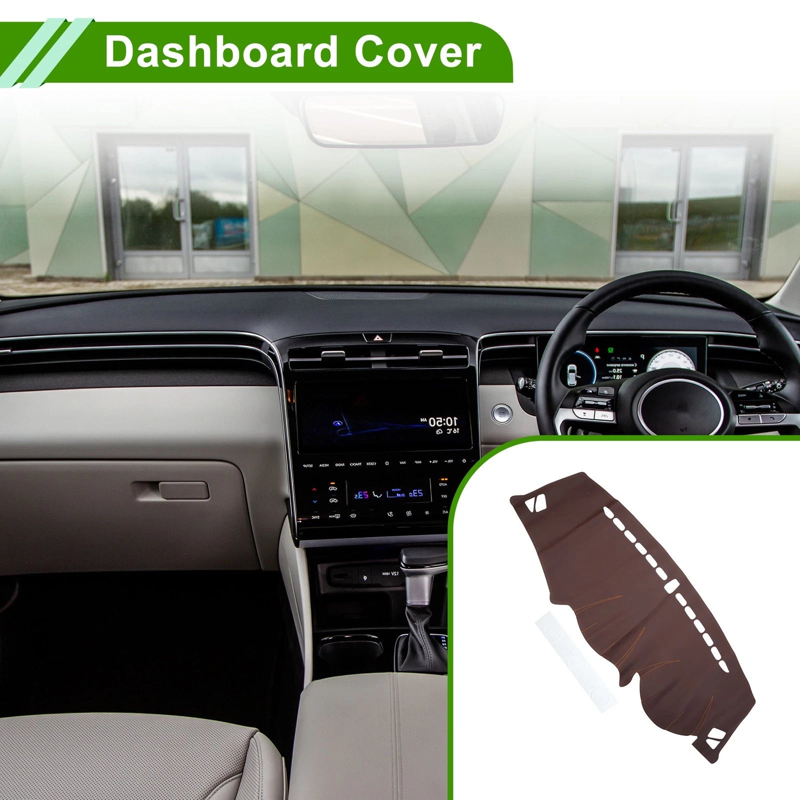 Dashboard Cover for Hyundai ix35 Tucson (2010–2015) Dash Mat Carpet Brown