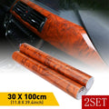 Set of 2 Wood Grain Vinyl Wraps for Car Interior