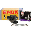 Set of 4 NGK HEI Ignition Coils & Ruthenium HX Spark Plugs for Ford Probe (1997)