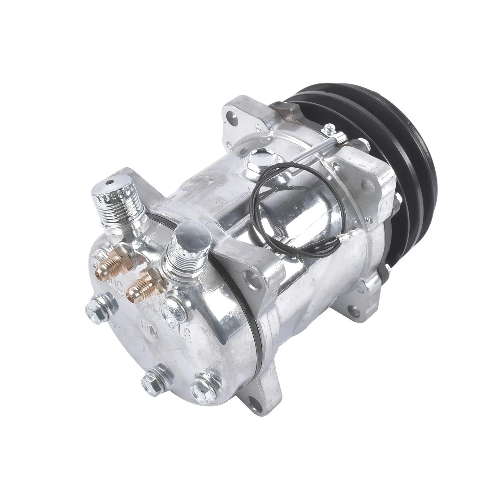 A/C Compressor for Sanden 508 Style V-Belt (12V, Chrome)