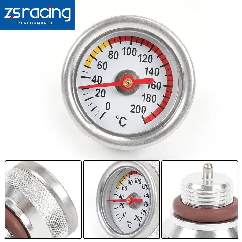 M20x1.5 Oil Temperature Gauge Filler Cap for Motorcycle (0-200 Celsius)