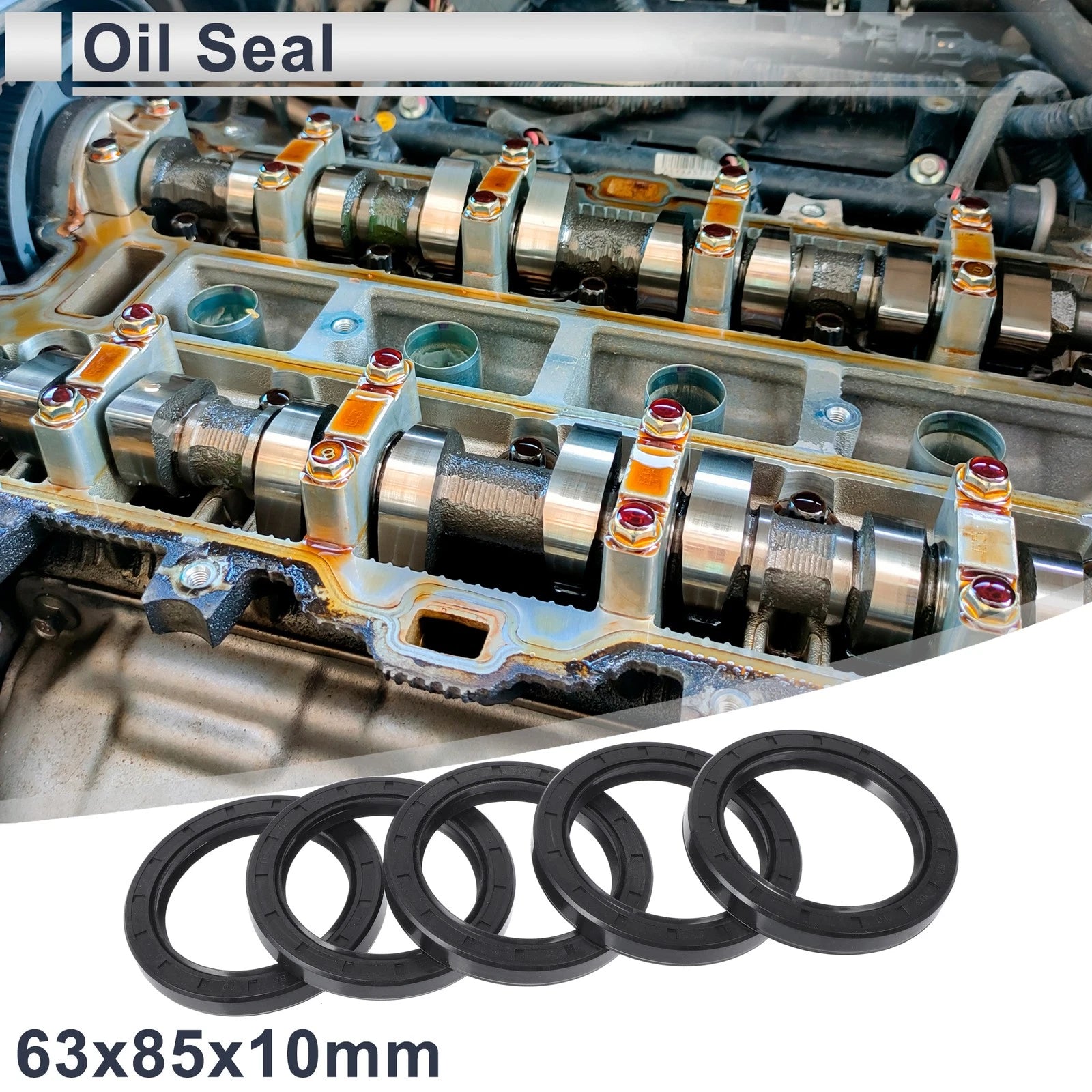 Set of 5 Oil Seal Rotary Shaft Seal NBR Rubber 63x85x10mm