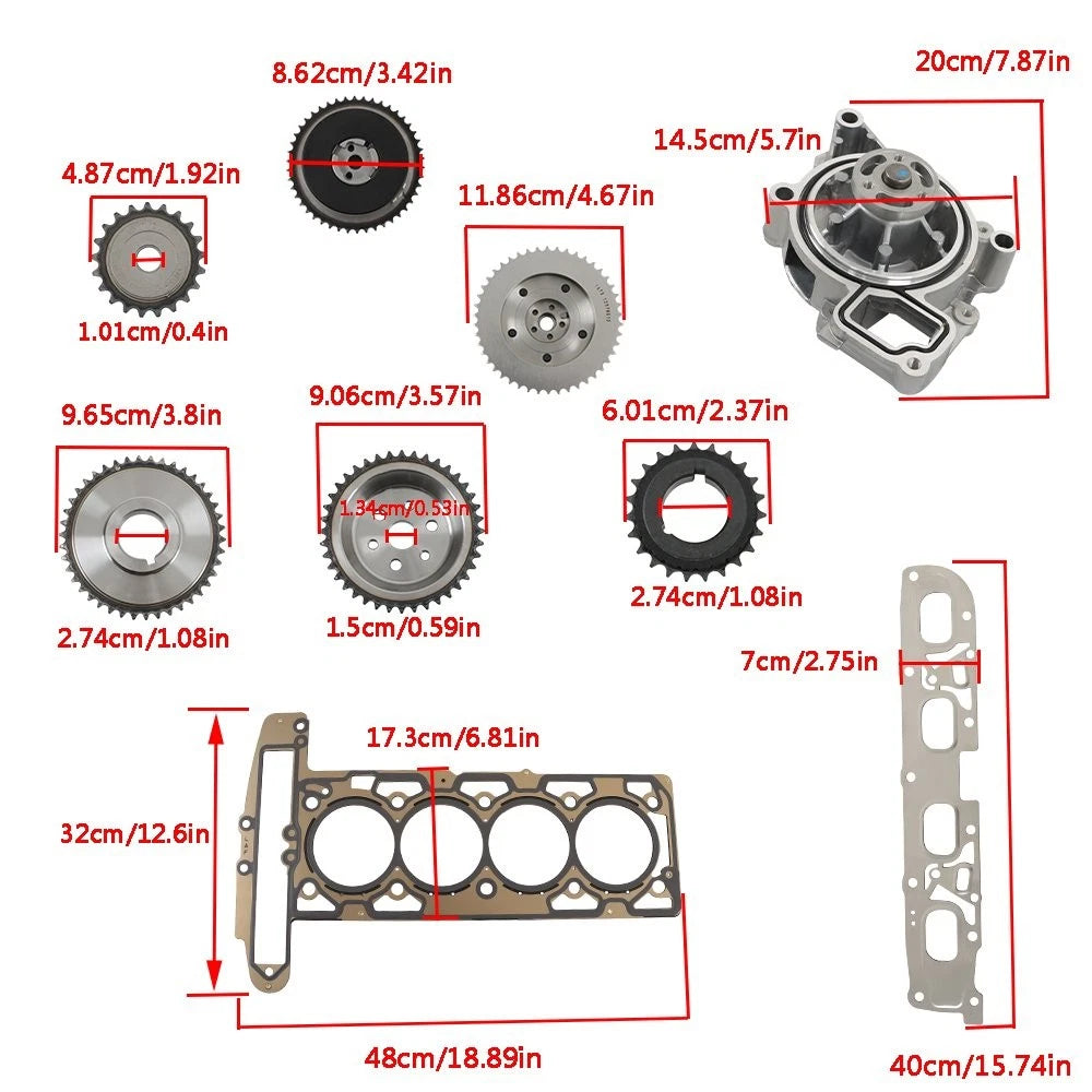 Timing Chain Kit & Head Gasket Bolts Set for Buick Chevrolet GMC (2011–2017)