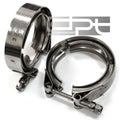 2X 4" Stainless V-Band Bolt Clamp for Turbo Flange Downpipe Wastegate Exhaust