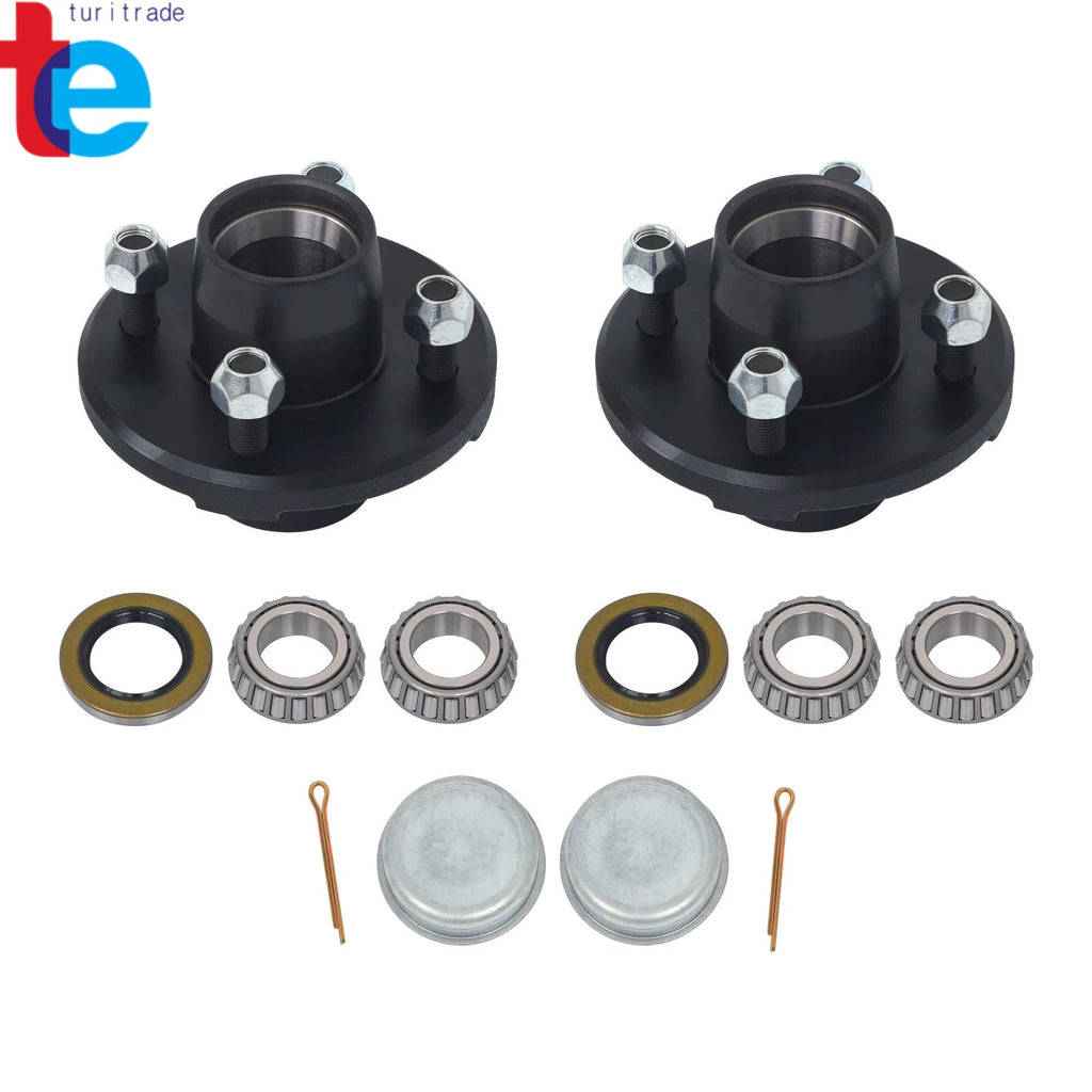 Set of 4 Trailer Hub Kits with Bearings for 2000 lbs Spindle (4")