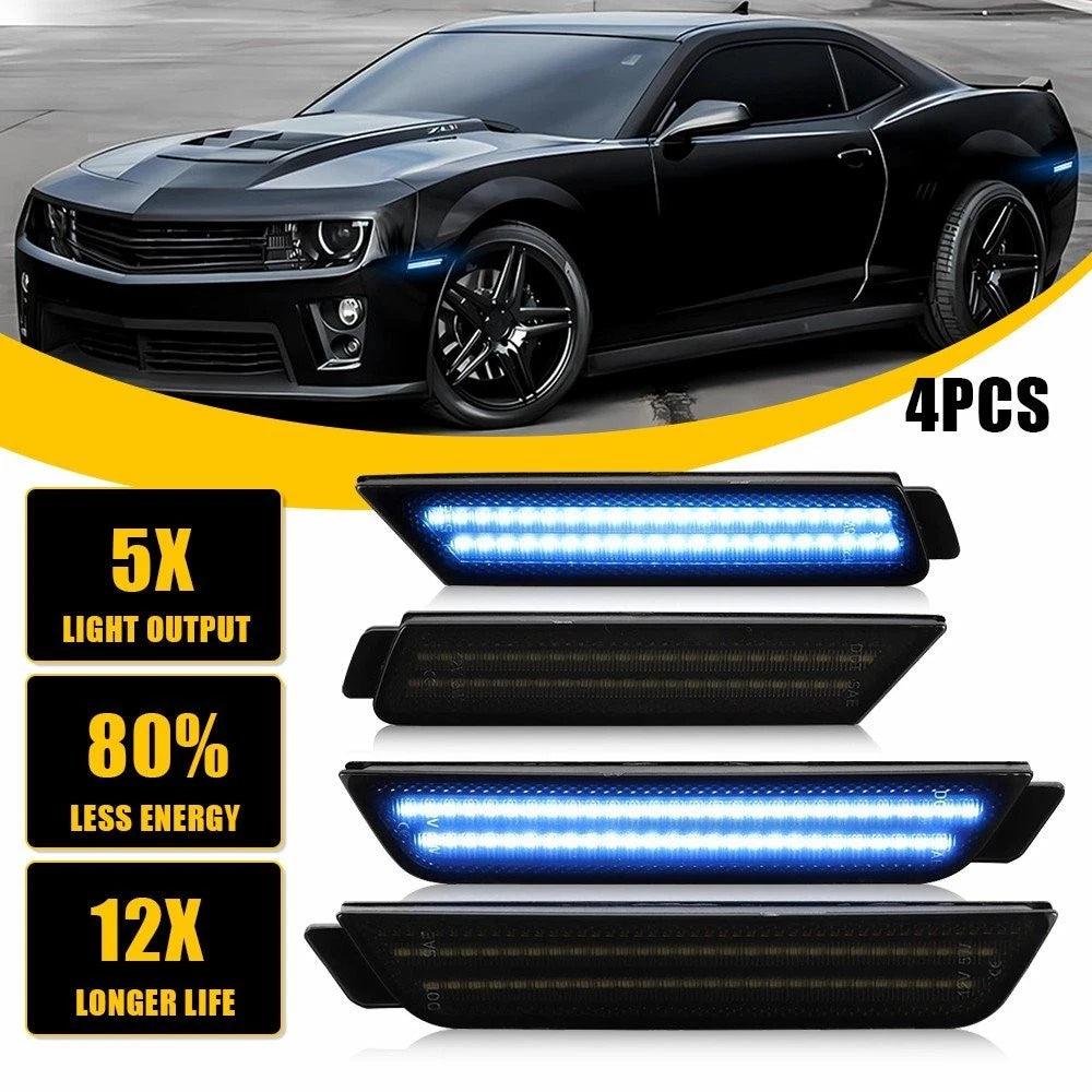 Set of 4 LED Fender Side Marker Lights for Chevy Camaro (2010–2015)